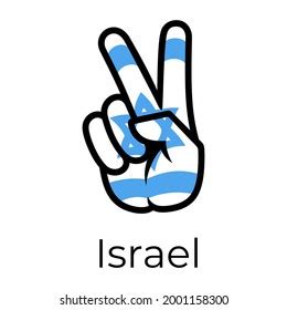 Israel Flag Form Peace Sign Gesture Stock Illustration 2001158300 ...