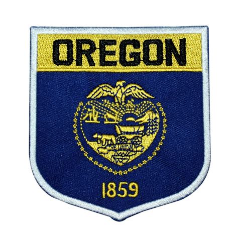 State Flag Shield Oregon Patch Badge Travel USA Embroidered Iron On ...