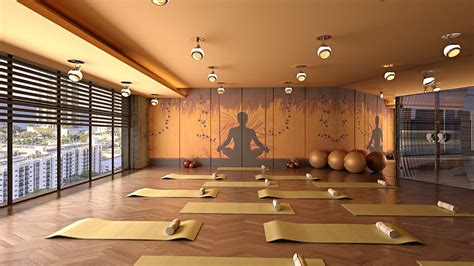 Yoga Hall, USA. on Behance | Yoga room design, Yoga room decor, Home yoga room