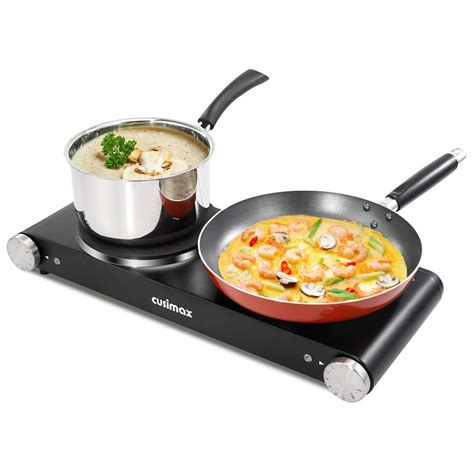 1800W Countertop Burner Dual Electric Burner Cast Iron Electric Hot Plate Black | eBay