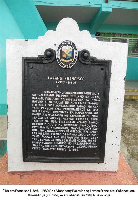 National Registry of Historic Sites and Structures in the Philippines: Lazaro Francisco 1898-1980