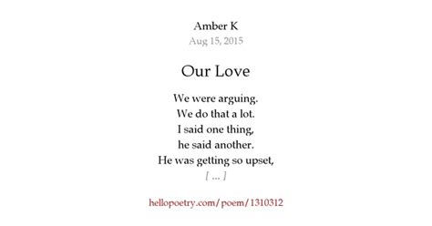 Our Love by Amber K - Hello Poetry