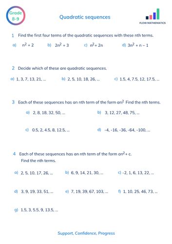 Quadratic sequences | Teaching Resources