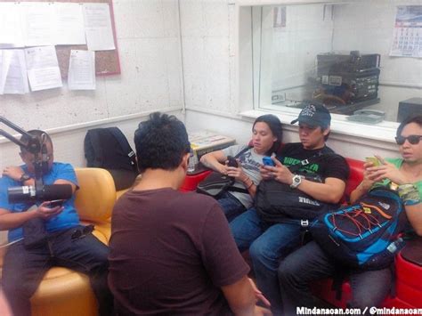 Rivermaya members Mark Escueta, Mike Elgar, Norby David and Ryan Peralta while waiting for their ...