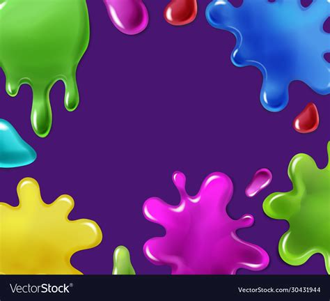 Color sticky slime splashes background Royalty Free Vector