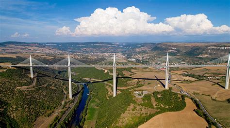 Aerial View Of Millau City And Viaduct In The Aveyron Photograph by Valery Inglebert