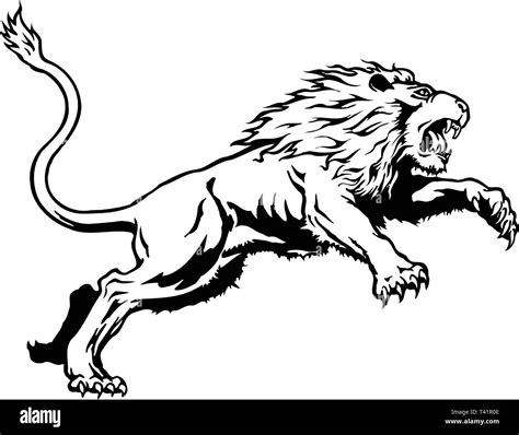 Attacking lion Stock Vector Images - Alamy
