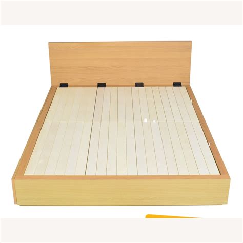 Muji Queen Wooden Storage Bed - AptDeco