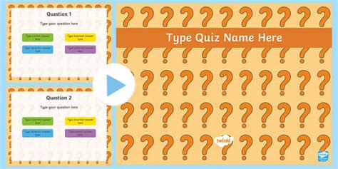 Editable Make Your Own PowerPoint Quiz Template - Twinkl