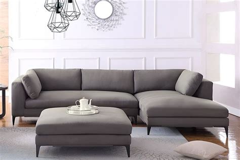 AMELIE Fabric Sectional Sofa with Ottoman (Dark Grey)-iFurniture-The largest furniture store in ...