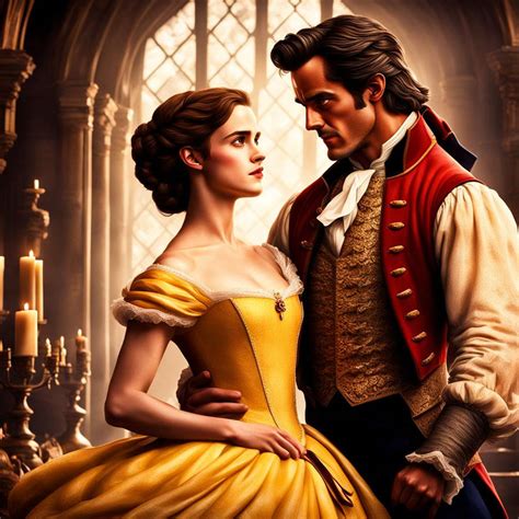 Belle with Gaston by Klarseth on DeviantArt