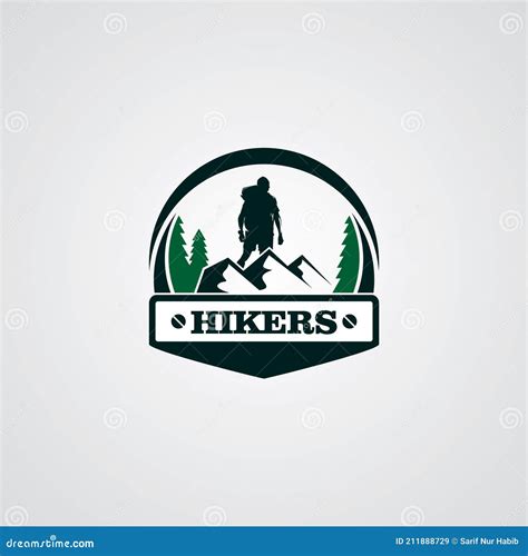 Hiking Club Expedition Logo Design Template Stock Vector - Illustration ...