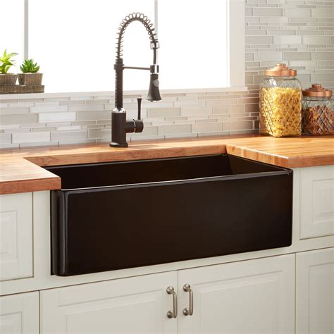 30" Reinhard Fireclay Farmhouse Sink - Black - Kitchen