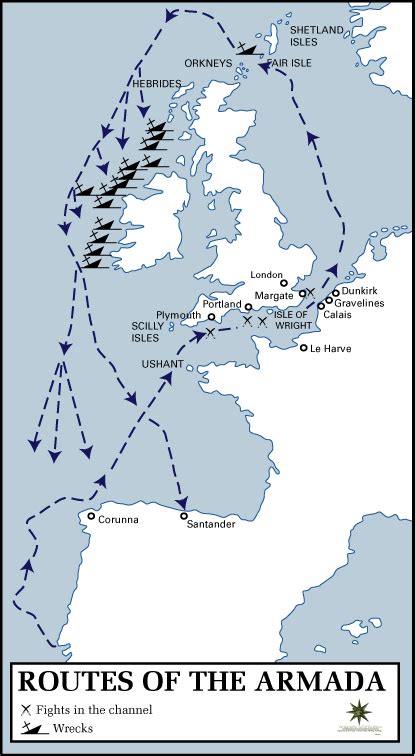 Map of Routes of the Armada