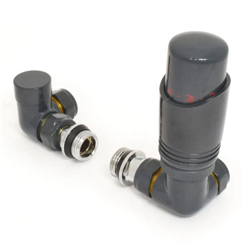 Delta Corner Thermostatic Radiator Valves - Anthracite