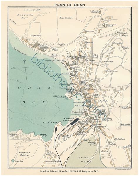 Oban Scotland 1913 Map Fine Art Print | Etsy