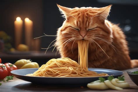 Garfield Eating Spaghetti