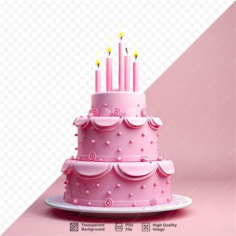 Premium PSD | A pink cake with the number 6 on it