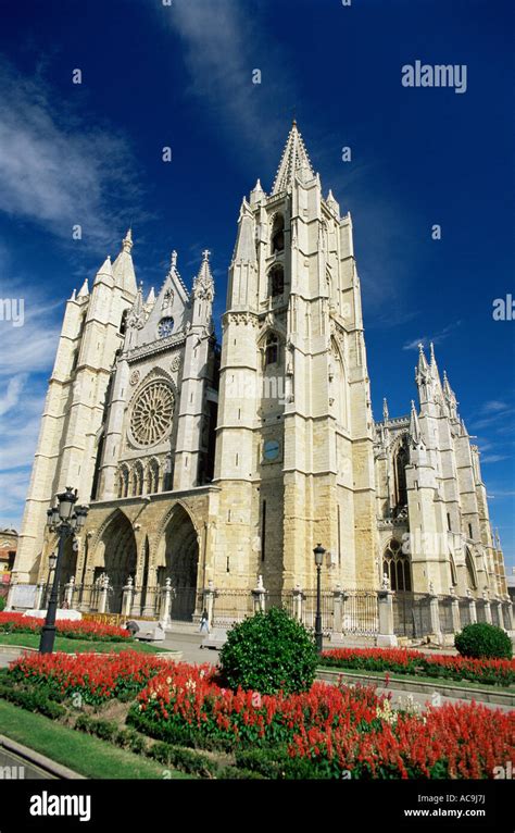 Leon Cathedral Spain Stock Photo - Alamy