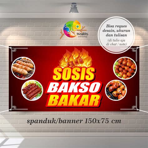 Jual Spanduk Banner 150x75 Cm Spanduk Sosis Bakar, Baso Bakar | Shopee Indonesia