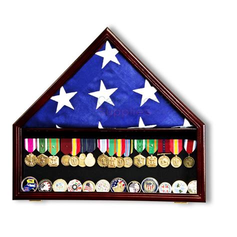 Combo Military Flag Decoration Medal Display Case | ceremonialsupplies.com