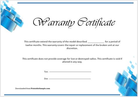 Warranty Certificate Templates Printable Certificates - vrogue.co