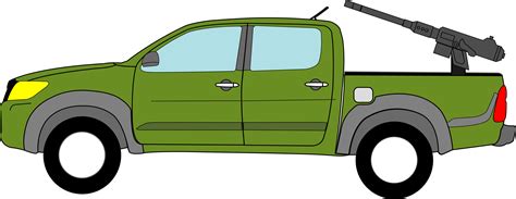 Toyota Hilux Technical with machine gun Vector Clipart image - Free ...