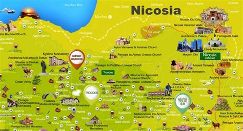 Nicosia Tourist Attractions Map - Ontheworldmap.com