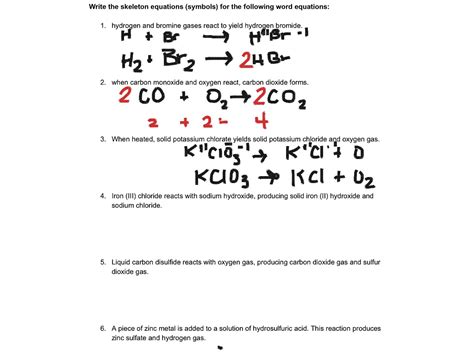 Skeleton Equations | Science, Chemistry, Chemical-reactions | ShowMe