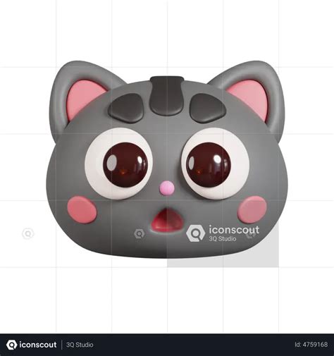 Cat Face Emoji Emoji 3D Illustration download in PNG, OBJ or Blend format