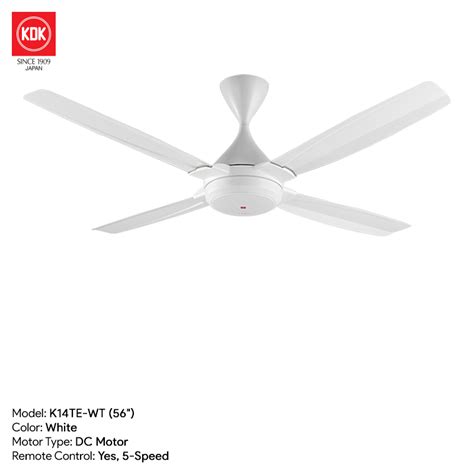 KM Lighting - Product - KDK Ceiling Fan - K14TE-WT (56″) White - DC Motor