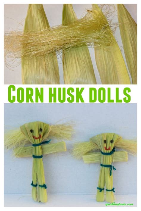 Instructions to make simple corn husk dolls. Fresh or dried husks work fine. | Corn husk dolls ...