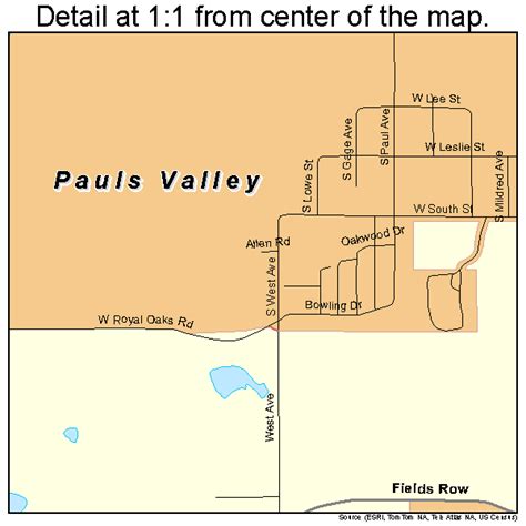 Pauls Valley Oklahoma Street Map 4057550