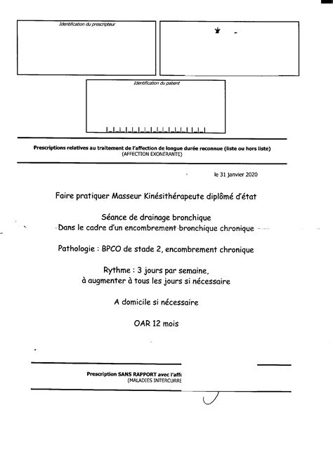 Ordonnance kiné type - Exemples, réglementation, bonne pratique