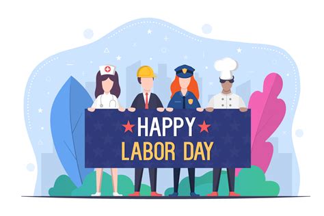 Happy Labor Day Free Vector Design - GraphicSurf.com