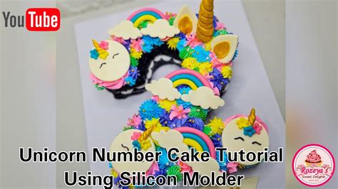 HOW TO MAKE NUMBER CAKE USING SILICON MOLDER/ UNICORN NUMBER 2 CAKE/ PASTILLAS TOPPERS - YouTube