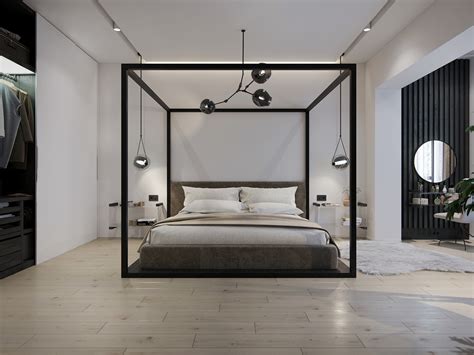 Monochrome bedroom on Behance