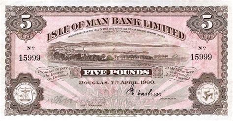 Isle of Man 5 Pounds (1934-1960 Isle of Man Bank Ltd) - Foreign Currency