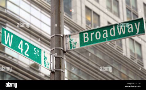 Street signs for Broadway and 42nd street in New York City Stock Photo ...