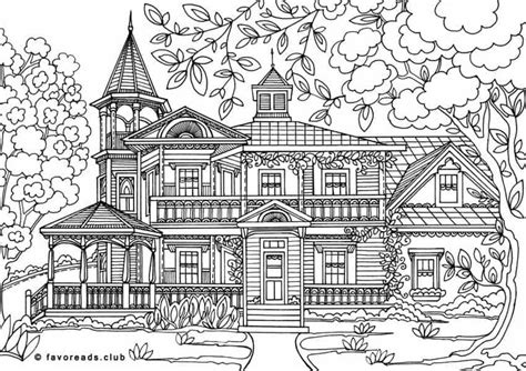 Victorian Mansion Adult Coloring Page