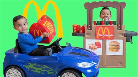 McDonald's Happy Meal Drive Thru Pretend Play With CKN - YouTube