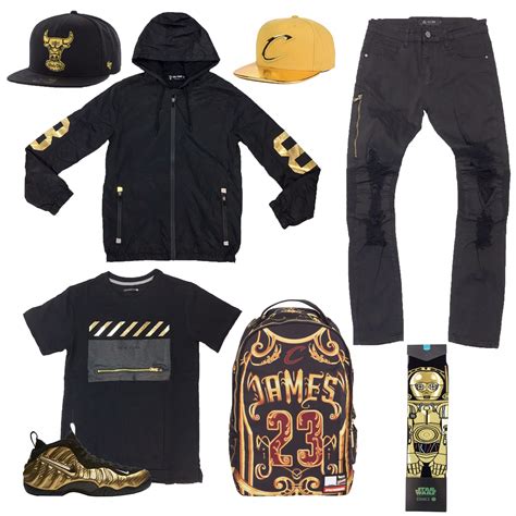 Nike Air Foamposite Pro Gold Black Outfit