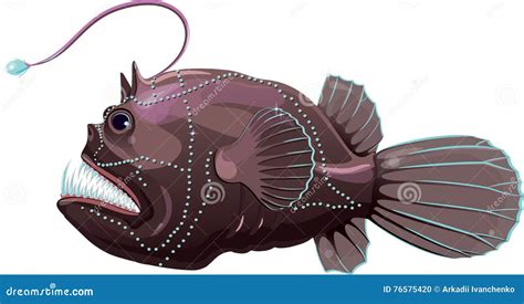 Deep Sea Anglerfish Vector Illustration | CartoonDealer.com #76575420