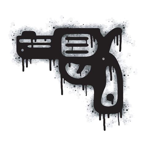 graffiti gun signs collection Spray painted black on white. Gun drip symbol. isolated on white ...