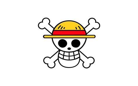 One Piece Anime White HD, strawhat pirates logo #cartoon/comic #anime # ...