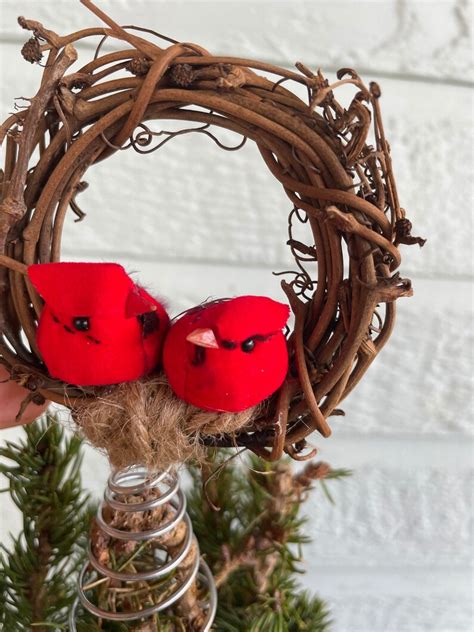 Red Bird Tree Topper Cardinal Tree Decoration Bird Tree - Etsy