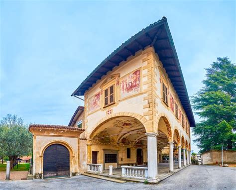 Arcaded Facade of Santa Maria Di Loreto Church, Lugano, Switzerland Editorial Photo - Image of ...