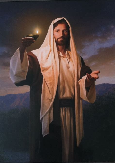 "Lead, Kindly Light" by Simon Dewey I love this painting of the Savior! It looks like he is ...