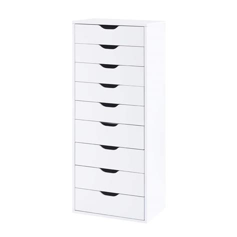 MAYKOOSH White, 9-Drawer with Shelf, Office File Cabinets Wooden File Cabinets for Home Office ...