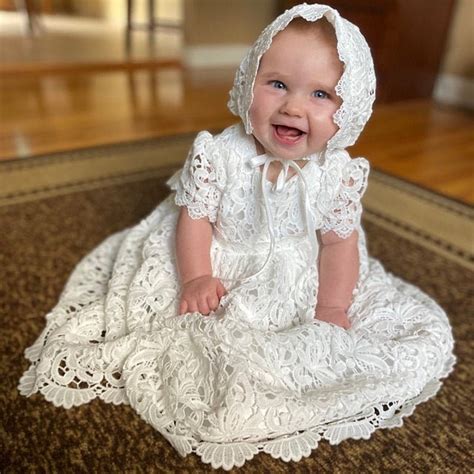 White baptism dress for toddler girl, baby girl christening dress, baby baptismal dress, 2t ...